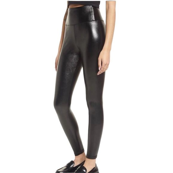 B.P By Nordstrom Vegan Leather Leggings, Size Large Black - Picture 1 of 9